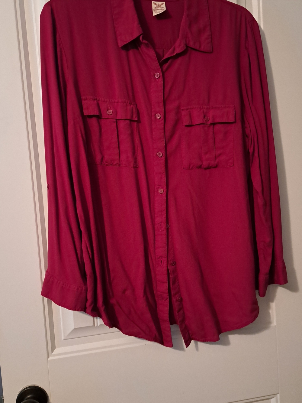 Faded Glory Button-Down Shirt in Rich Berry